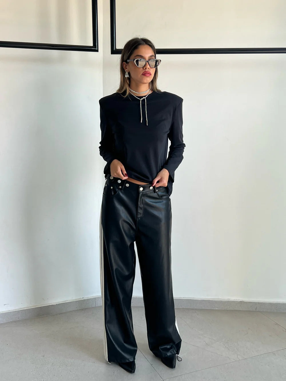 מכנס דמוי עור לורן מכנס טיאגו