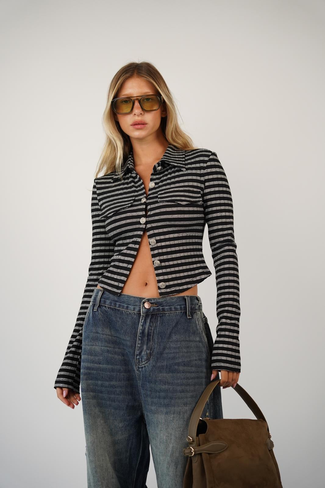 חולצת סריג רוזי חולצה RFA