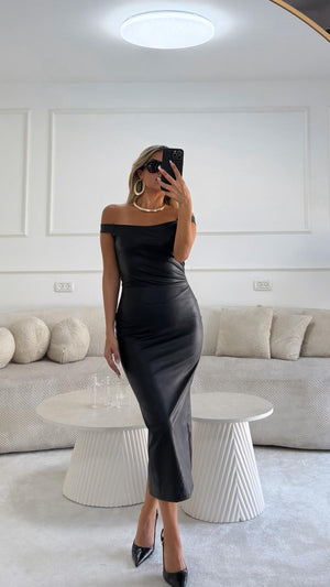 שמלה לולה דמוי עור שמלה נטלי שווילי