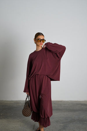 חליפת גאלה חליפה בורדו GOVANA