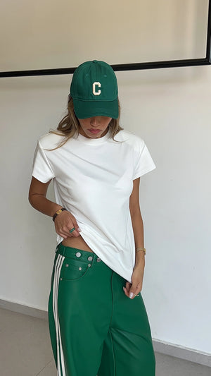 מכנס דמוי עור לורן מכנס ירוק טיאגו