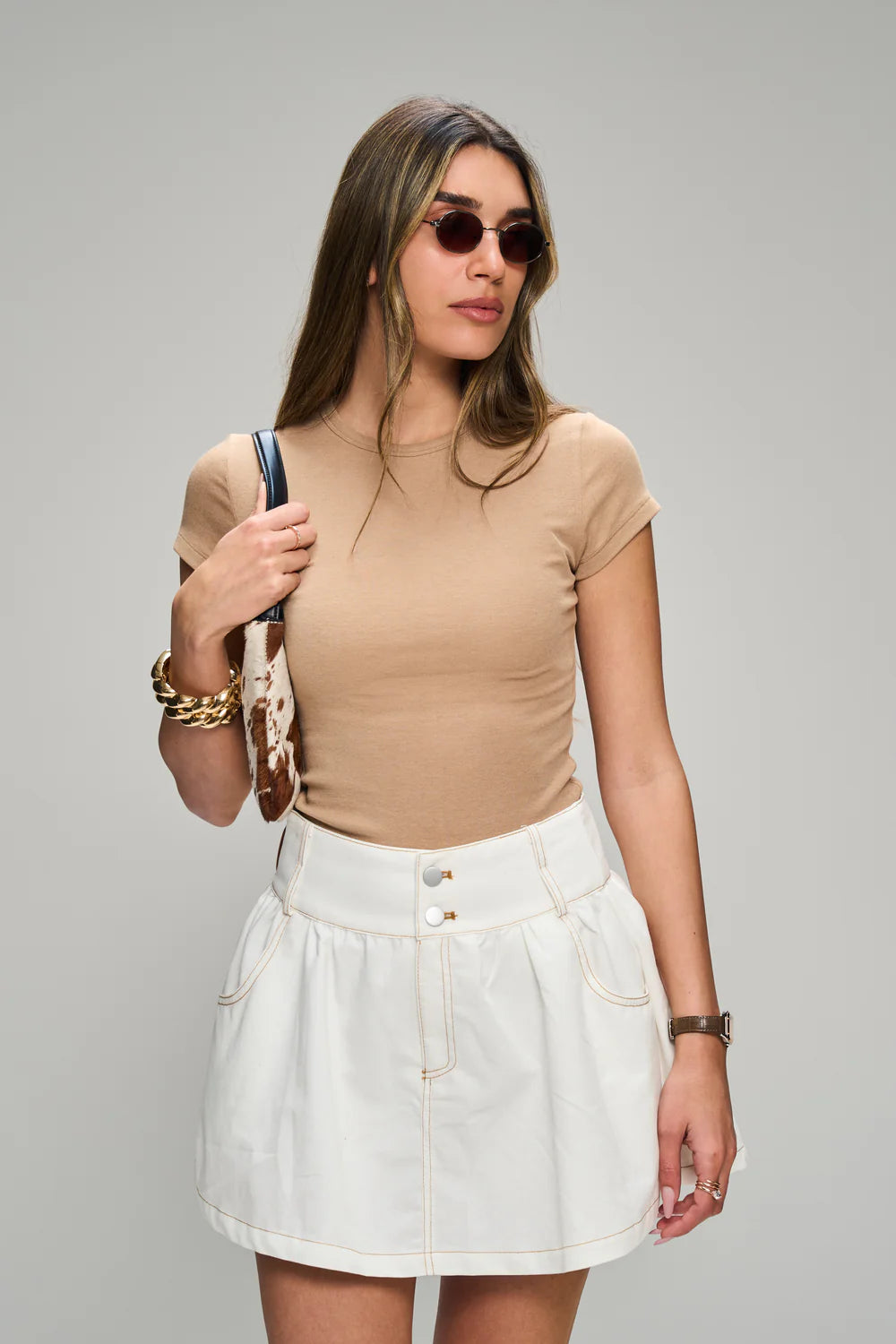 חצאית לולו חצאית לבן טיאגו