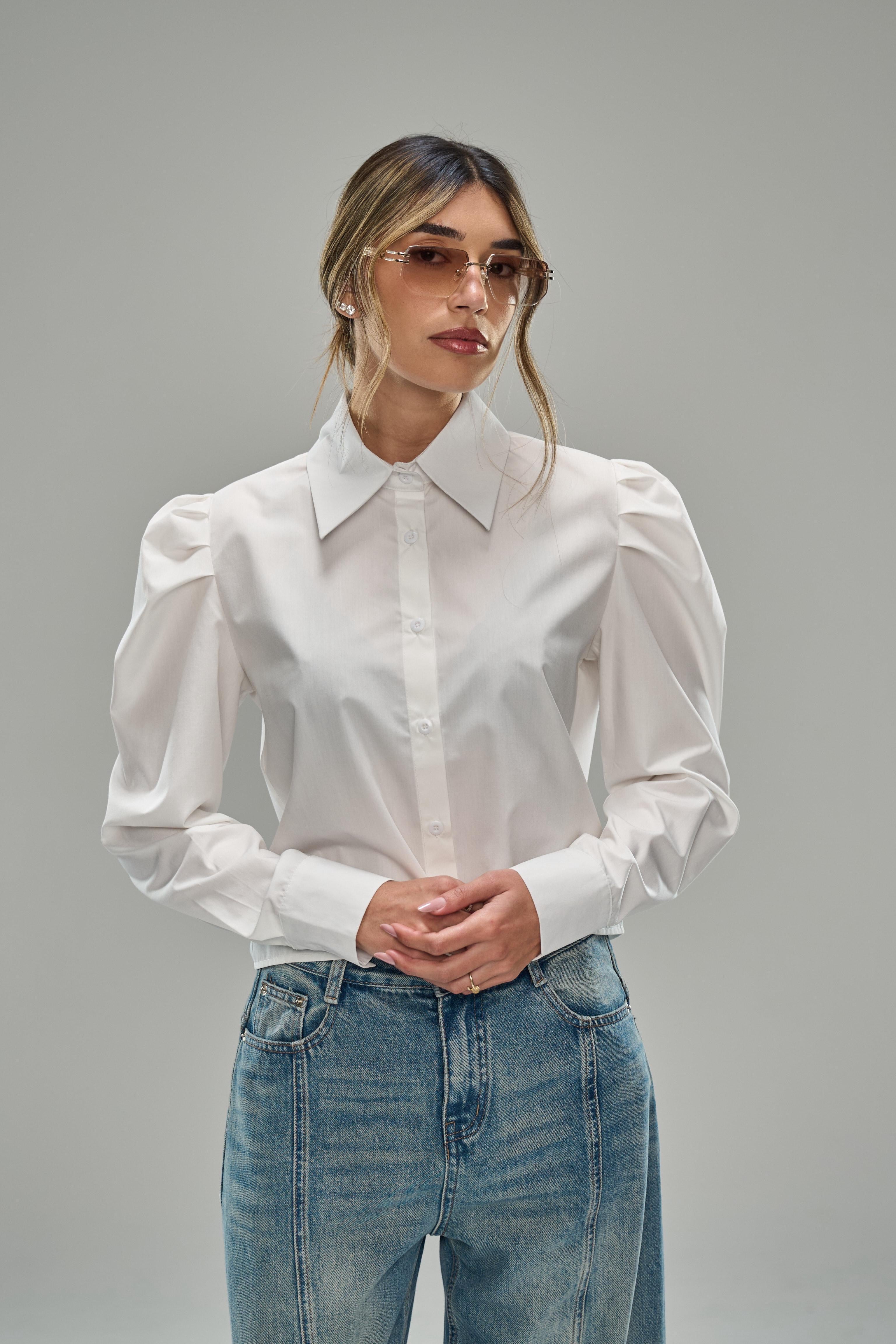 חולצת לינה חולצה לבן טיאגו