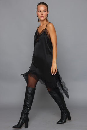 טוניקה סאטן תחרה שמלה קסארה